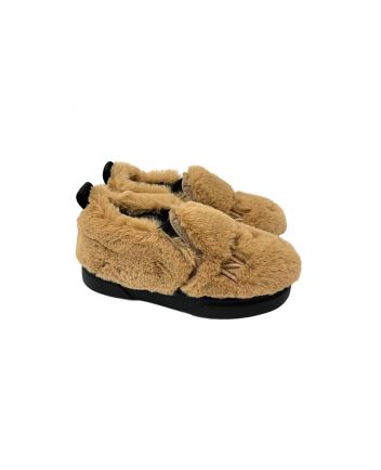 Faux Fur Brown Shoes For Girl