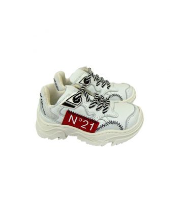 Strip Lace White Sneakers