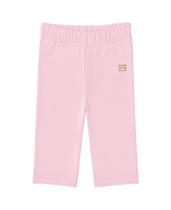Baby Girls Pink Embroidered-Logo Bell Bottoms Trousers