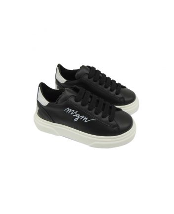 Black MSGM Sneakers With White Detailing