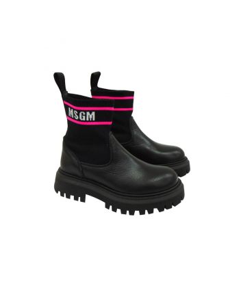 Black Mid-Top Flat MSGM Boots