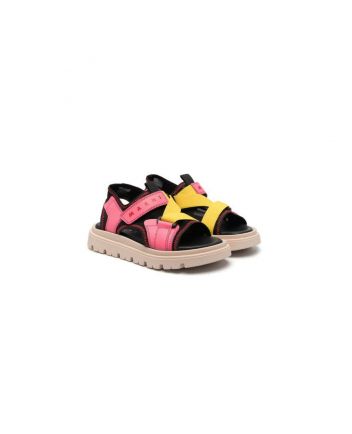 Girls Touch Strap Leather Sandals