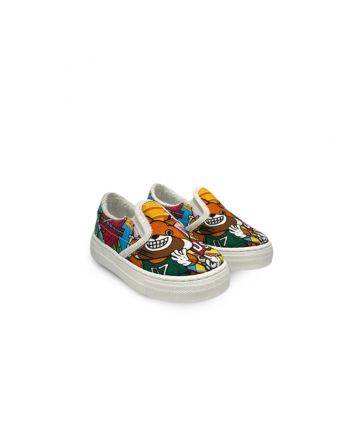 Floral kids flat sneakers