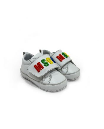 Baby Kids Embroidered Logo Leather Pre Walker