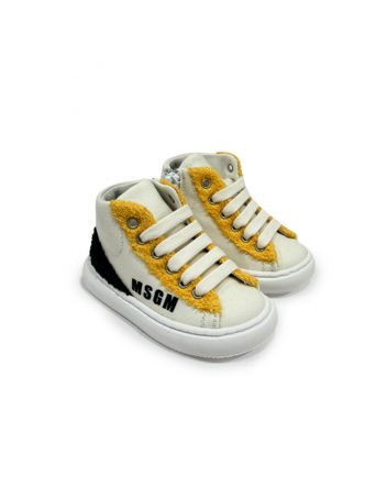 Kids White Teddy Fleece Sneaker