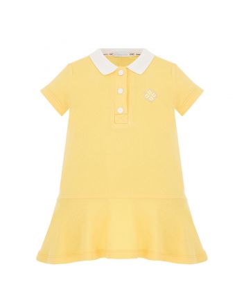 Girl Yellow Monogram Printed Dresses