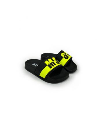 Kids Black Logo Print Slides