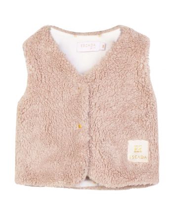 Baby Girls Beige Faux Fur Vest