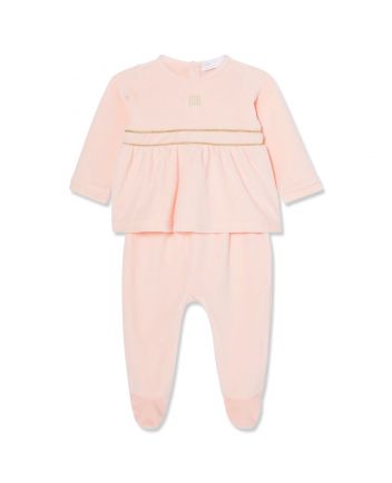 Baby Girls Embroidered-Logo Rompers Set