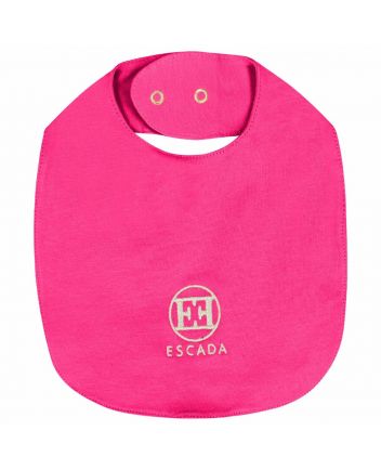 Baby Girls Pink Embroidered-Logo Bibs