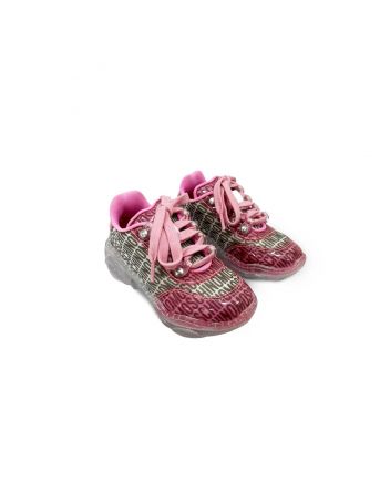 Girls Pink Rubber Trainer Shoes