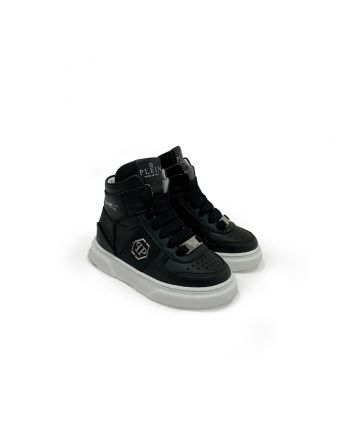 Kids Black leather Trainers