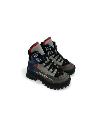 Boys Colour-Block Panel Ankle Boots