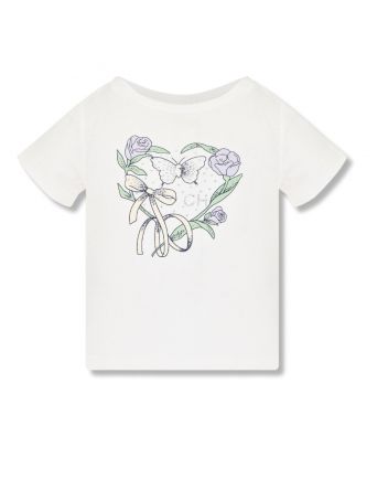 Sequins Printed T-Shirt, ecru