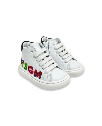 White Leather Logo Trainers