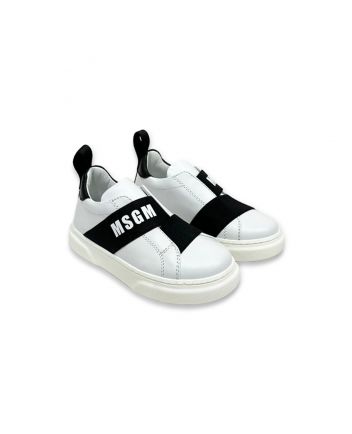 White Leather Logo Trainers