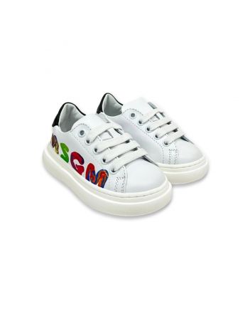 White Leather Logo Trainers