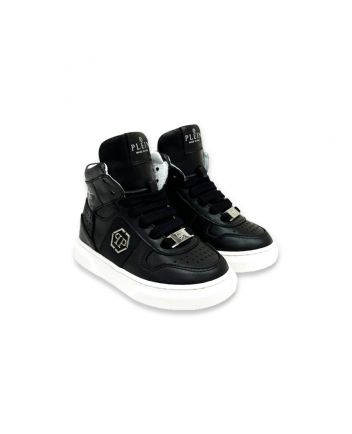 Boys Black Hi-Top Hexagon Sneaker