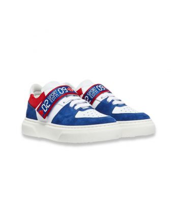 Boys White Logo-Print Sneakers