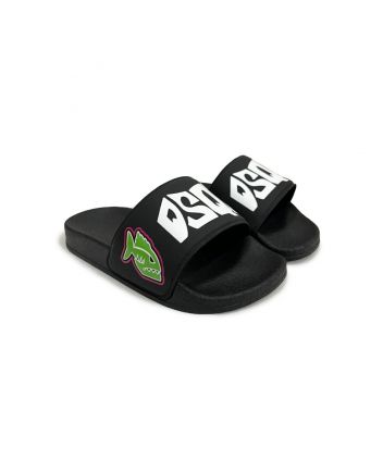 Boys Black Logo-Print Slides