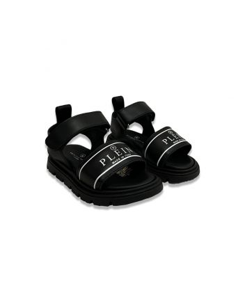 Unisex Black Leather Sandals