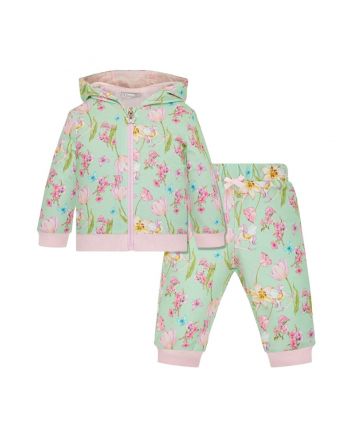 Girl Multi Flower Print Tracksuit