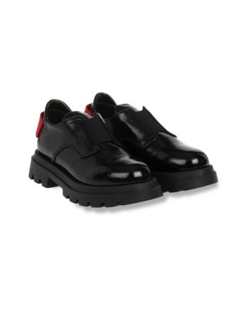Unisex Black Patent Leather Loafers