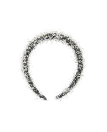 Girls Black Lurex Fringe Headband