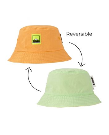 Kids Orange & Lime Green Reversible Bucket Hat