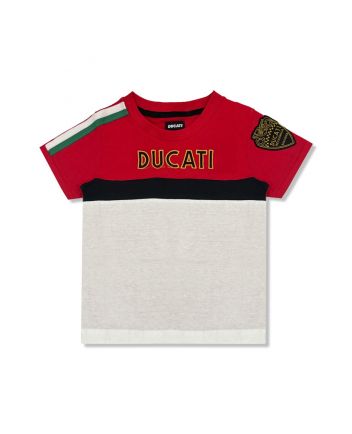 Boys White & Red Embroidered-Logo T-Shirt