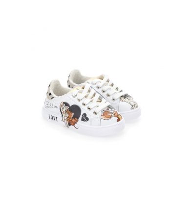 Girls White Bicast Jerry Sneakers