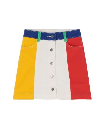 Girls Colour Block Denim Skirt