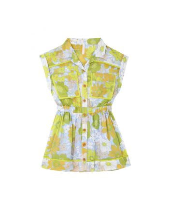 Girls Green Multi Floral Dress