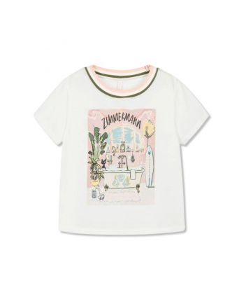Girls Ivory Cotton T-Shirt