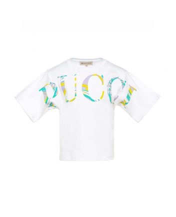 White Logo Printed T-Shirt