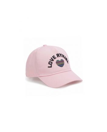 Girls Pink Embroidered Logo Cotton Cap