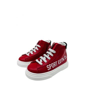 Red & White Low Top Sneakers