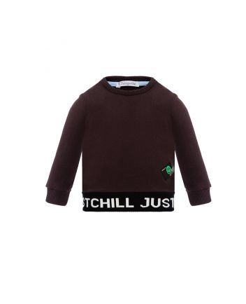 Brush effect Sweatshirt, dark chocolate