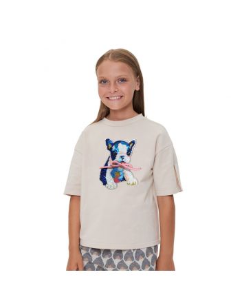 Printed T-Shirt, ecru