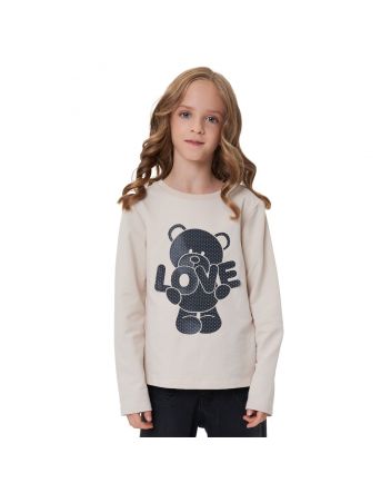 Decorated LS Tee, beige