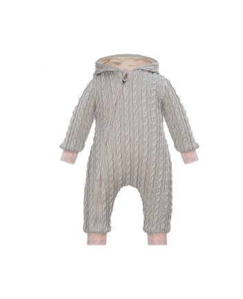 Braided Knitted Overall , light grey