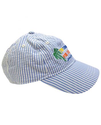 Boys Blue Logo-Print Stripe Cap