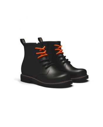 Kids Black High Lace-Up Boots