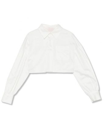 Girls White Embroidered-Logo Shirt