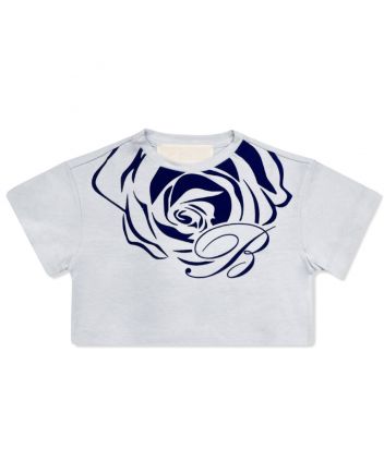 Girls Blue Graphic Print Cotton T-Shirt