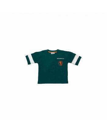 Boys Green Cotton Half Sleeves T-Shirt