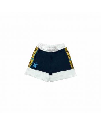 Boys White & Black Cotton Shorts