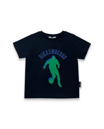 Boys Blue Logo Print Half Sleeves T-Shirt