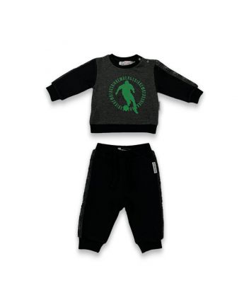 Baby Boys Grey & Black Tracksuit