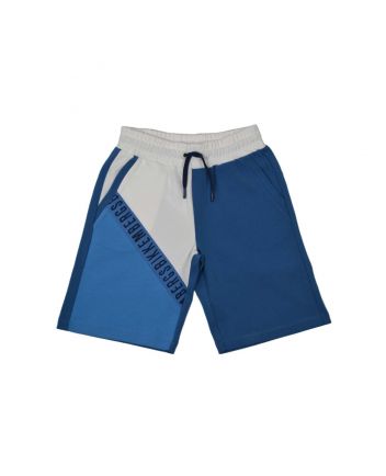 Boys Blue Logo-Stripe Cotton Shorts